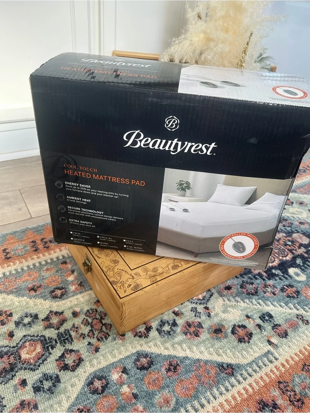 New Beauty Rest Cool Touch Heated Mattress Pad Size Twin XL New in Box